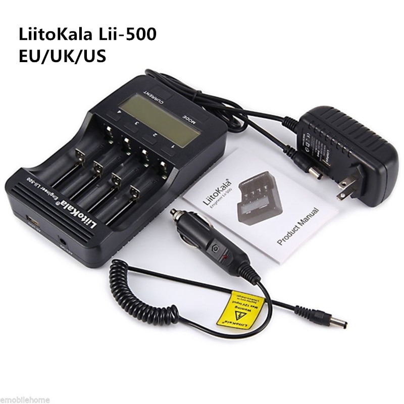 LiitoKala Lii-500 12 V/2.0A Lcd-scherm Slimste Lithium En NiMH Battery Charger 18650 26650 14500 AA AAA batterij
