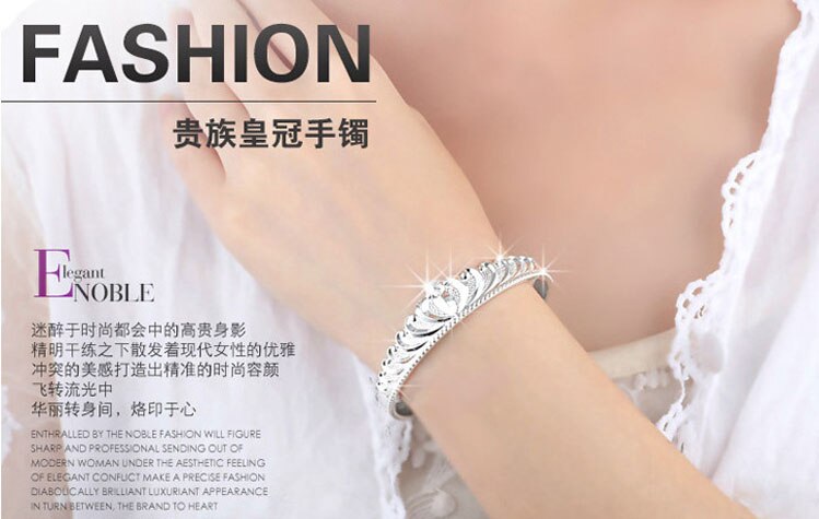 3PCS Bright Silver Color Plate Cuff Bangle Bracelet