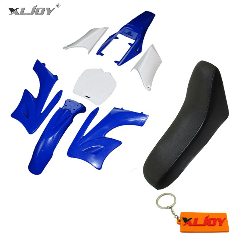 Xljoy plast fender fairing kits 7 stykker + skum sæde til kinesisk 2 tak 47cc 49cc apollo orion mini snavs cykel børn minimoto: Blå