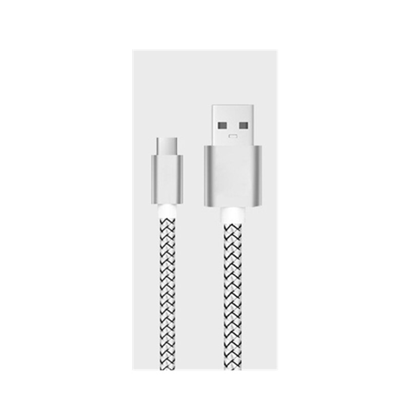 Byleen Nylon USB Type C Line Fast charger 0.25m/1m/2m short cables for Xiaomi mi8 se/mi 6x 5 Elephone U Pro Z1 BQ Aquaris X Pro: Length 1m / silver