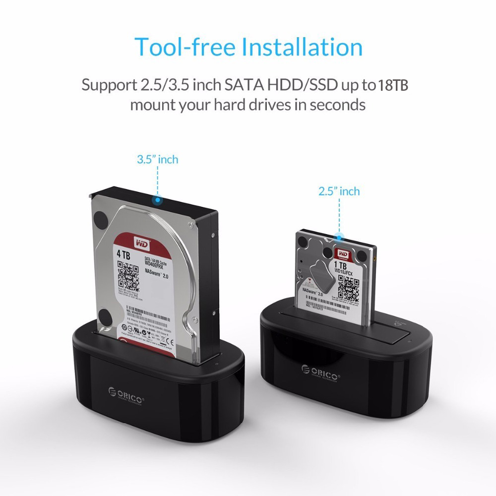 ORICO Hard Drive Docking Station USB 3.0 to SATA HDD Docking Station for 2.5/3.5 inch SSD Disk Case HDD Box Dock Enclosure