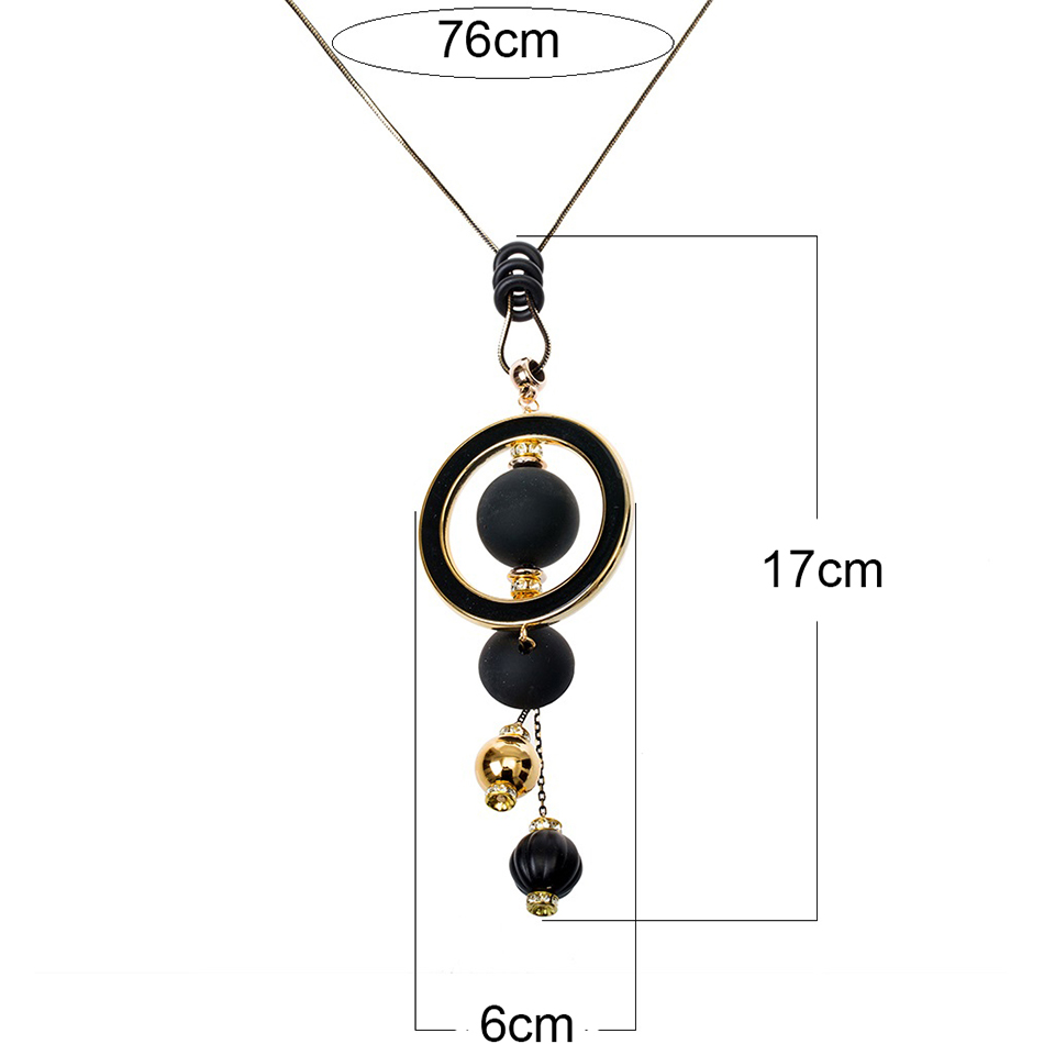 Match-Right Women Necklace Long Necklaces & Pendants Wood Beads Sweater Necklace For Women Jewelry SP014