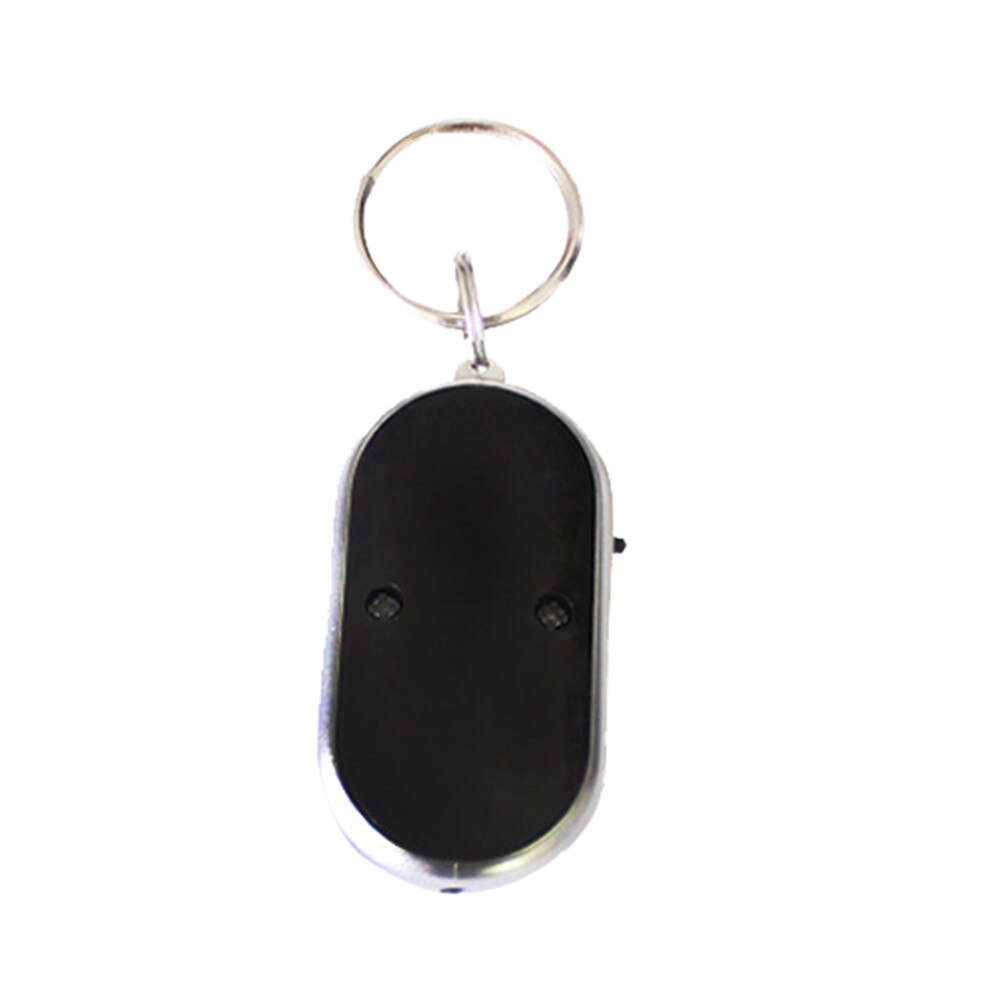 Mini Cute LED Light Torch Remote Sound Control Lost Key Finder Locator Keychain Beeps and flashes To Find Lost Keys whistle: Black 