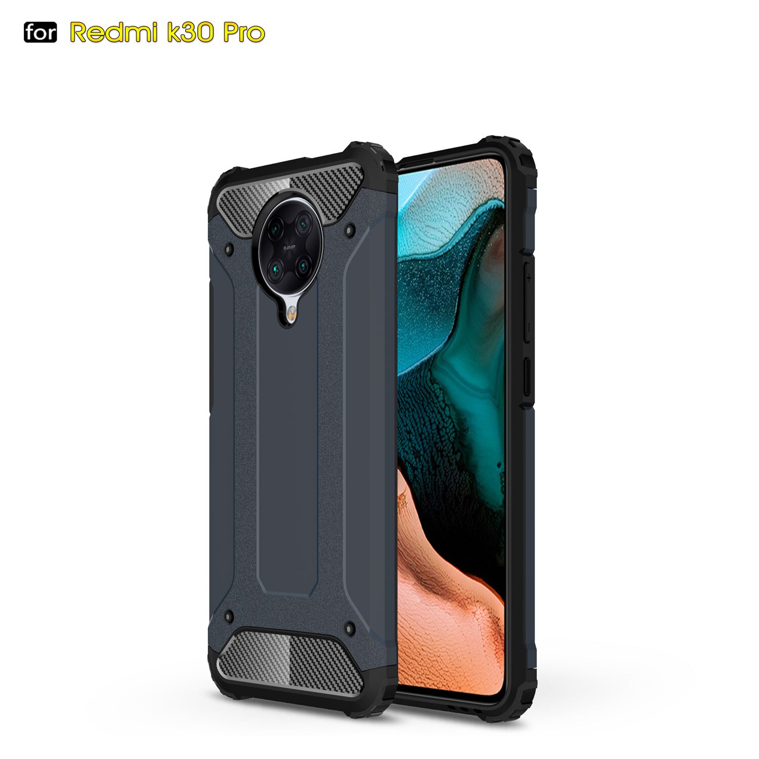 Voor Coque Xiaomi Poco F2 Pro Case Little F2 Pro Heavy Armor Slim Hard Rubber Cover Silicone Telefoon Gevallen Voor xiaomi Poco F2 Pro: Navy Blue