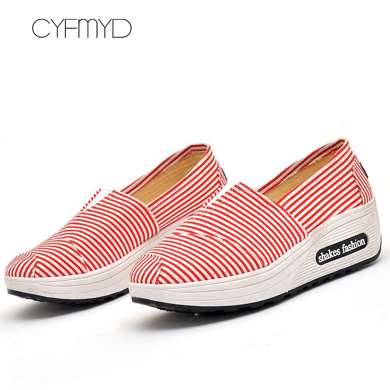 Compensées secouant baskets pour filles chaussures de balançoire Slip-On femmes toile chaussures vichy peu profond Alpargatas été: Pink / 8.5
