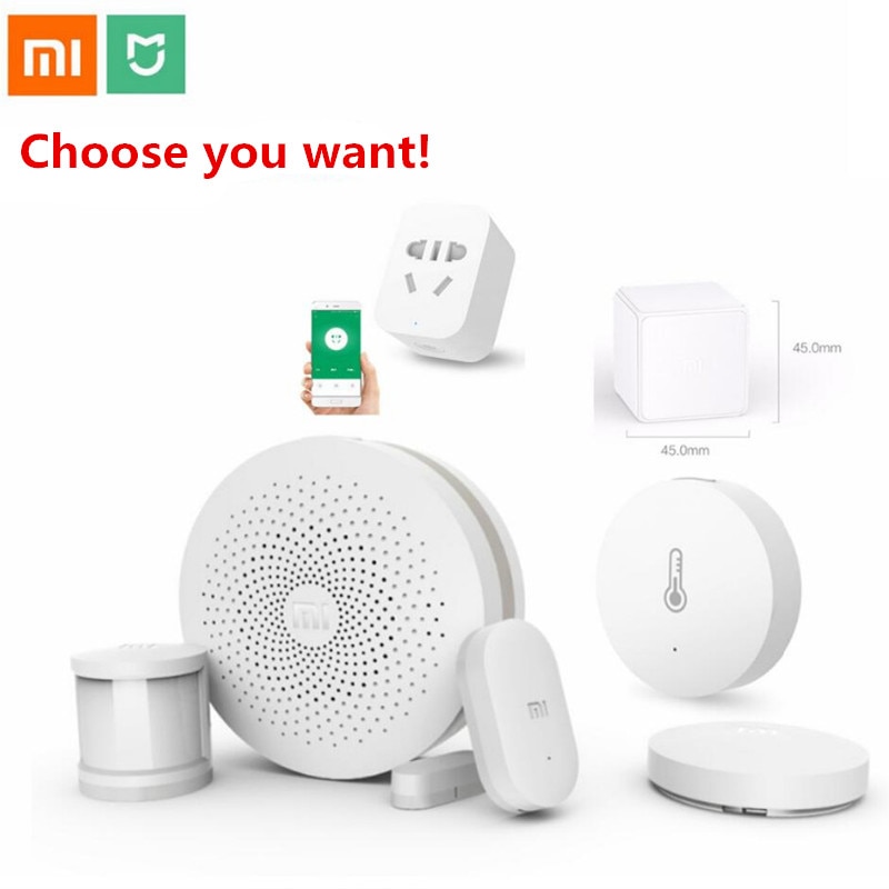 Xiaomi kit casa inteligente mijia gateway porta janela sensor de temperatura sensor umidade do corpo humano sem fio interruptor zigbee soquete cubo