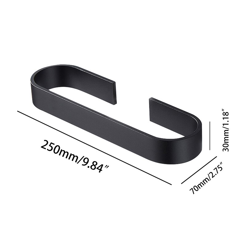 Toallero de baño de 25cm, negro y plateado colgador, barra de toalla colgante de acero inoxidable 304, organizador, estante de almacenamiento de cocina: 25cm-black