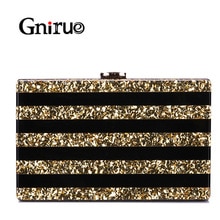 Zwarte Patchwork Acryl Zakken Luxe Pailletten Vrouwen Messenger Tassen Avond Clutch Bag Party Prom Wedding Handtas Portemonnees Portemonnee