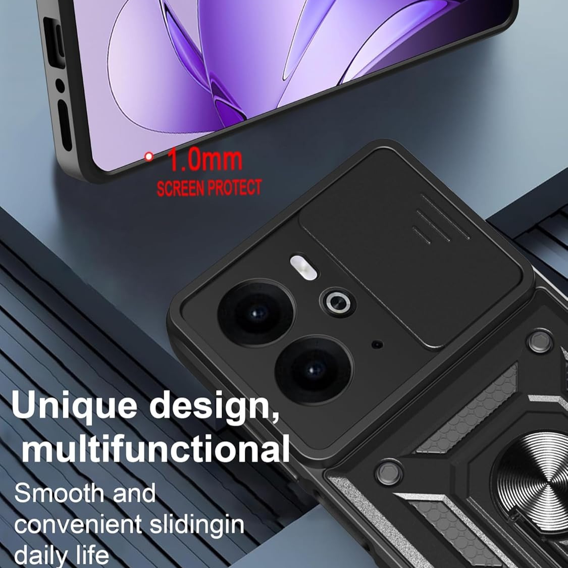 Armor Case For Realme 14 5G Realme 14T Cover Lens Protection With Ring Magnetic Holder Coque Fundas Capa