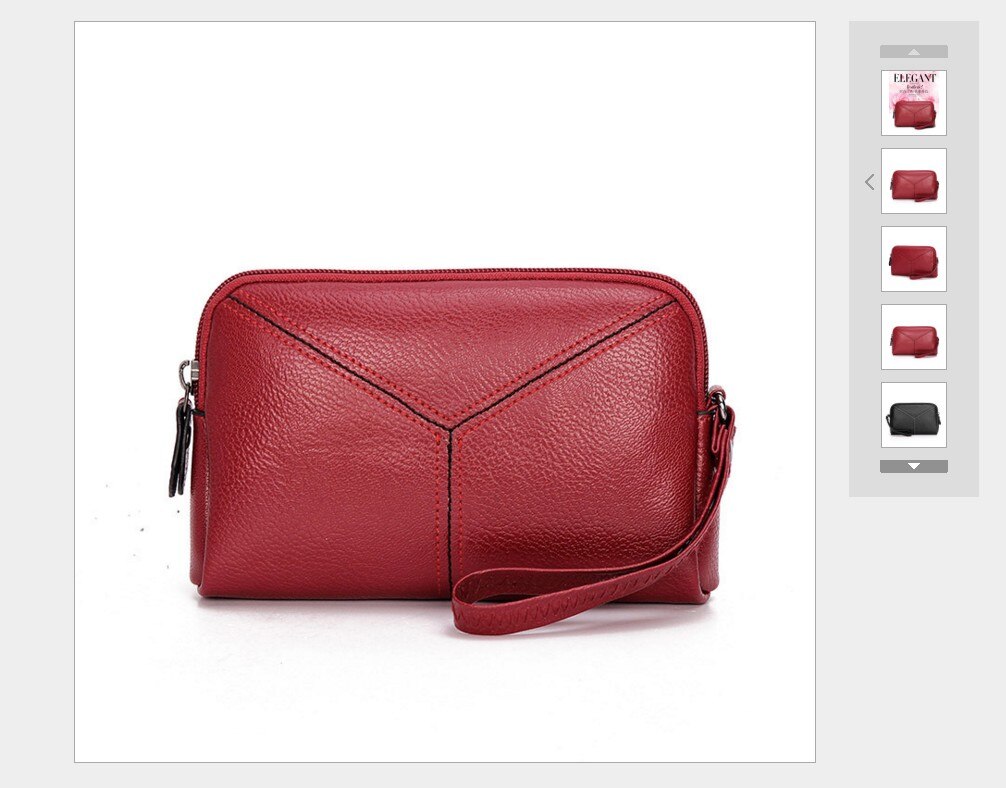 Dames lange portemonnee leren portemonnee telefoon tas rits kaarthouder handtas clutch: Rood