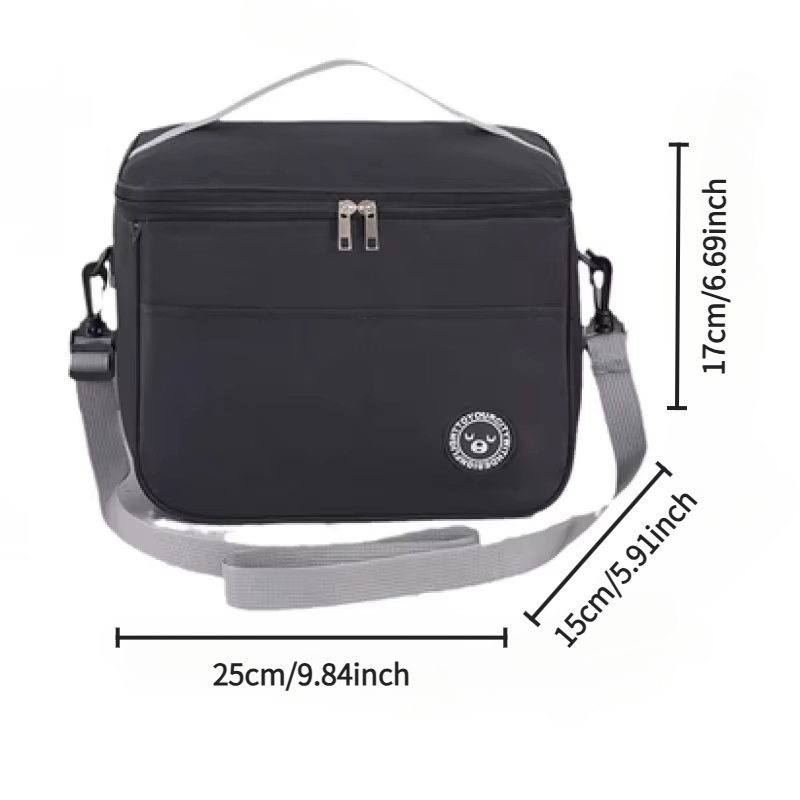 Large-capacity hand-held with shoulder strap insulated bag, lunch box bag, student thickened waterproof lunch bag。-zmt