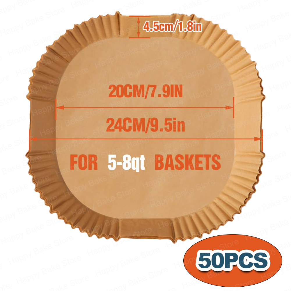 Carta da forno per friggitrice ad aria quadrata da 20 cm Carta pergamena perforata antiaderente usa e getta per friggitrice senza olio da 5-8 litri, forno, microonde: Colore rosa