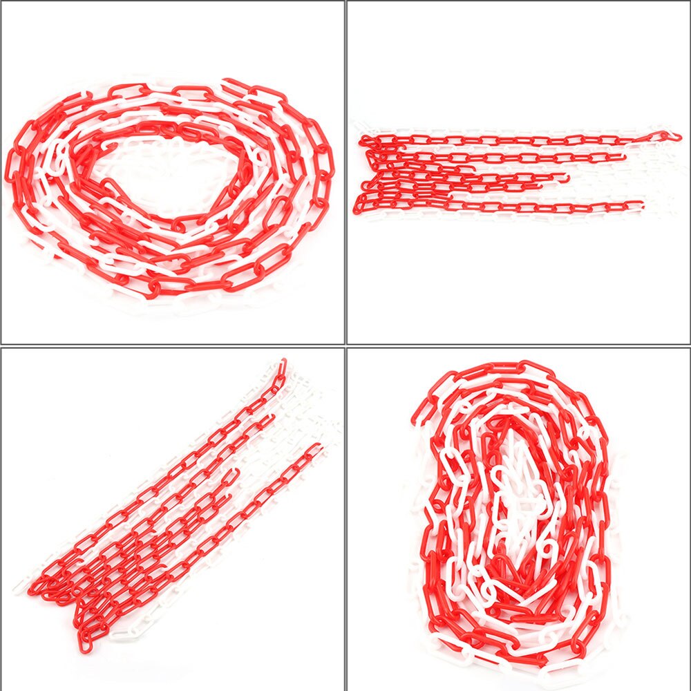 6mm Plastic Chain Red And White Guardrail Warning Post Yellow Black Isolation Safety Protection 8mm Traffic Cone Chain