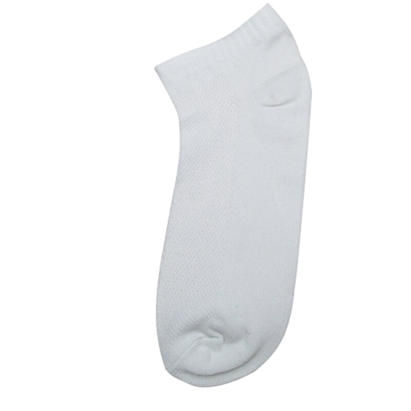 10Pcs=5Pairs Solid Mesh Men's Socks Invisible Ankle Socks Men Summer Breathable Thin Male Boat Socks: white