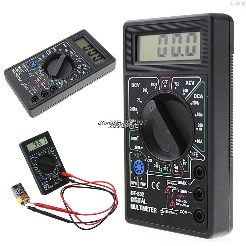 Professionele DT832 Digitale Multimeter Lcd Dc Ac Voltmeter Ampèremeter Ohm Tester APR27_30 M10