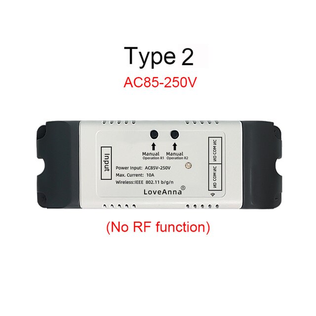 eWeLink 2CH Smart Wireless Timer Switch Module Smart WiFi Voice Control Switch Google Home Compatible: 2ch AC 85-250V