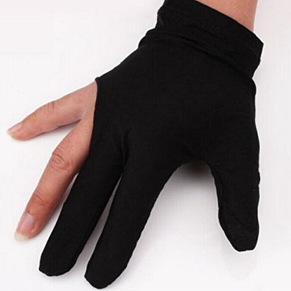 Spandex Snooker Billiard Cue Glove Pool Left Hand Open Three Finger Accessory for Unisex