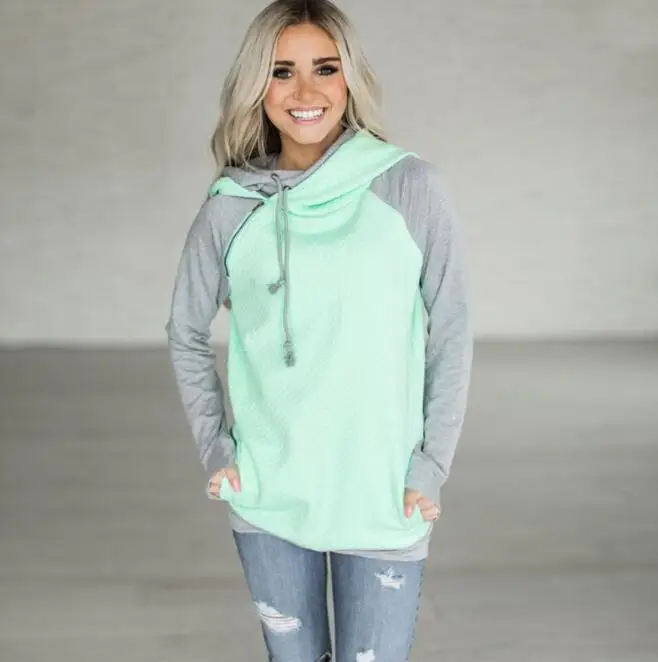 Tröjor harajuku hoodies kvinnor vår höst mössa långärmade fleecetröjor dam streetwear: Xxxl / Turkos