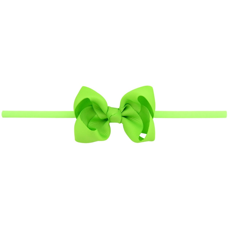 Baby Kids Kleine Leuke Hoofdband DIY boog-knoop Grosgrain Lint Boog Dunne Elastische Tulband Haarbanden Meisjes Hoofdbanden haar Accessoires: 20 Fruit Green