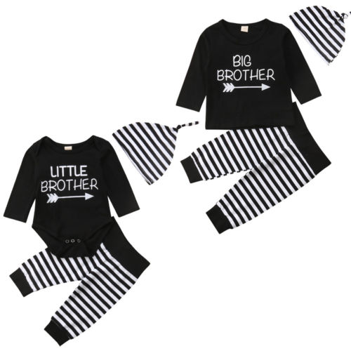 Brothers Familie Bijpassende Kids Baby Jongen Grote Broertje T-shirt Romper + Broek Outfits 0-5Y