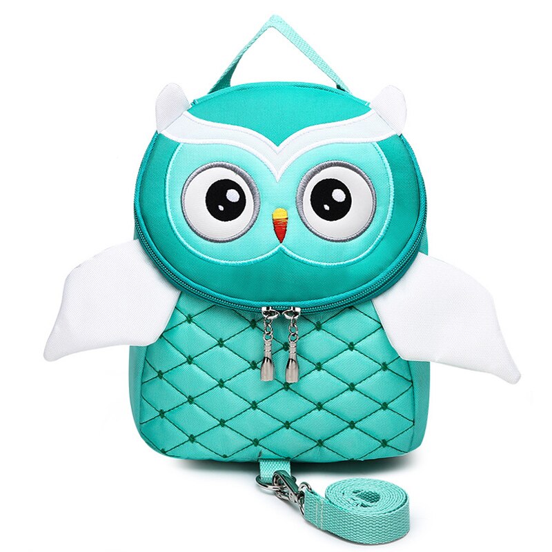 3DCute Owl Pattern Bag For Kids Girls Boys Children Backpack Cartoon School Bag Anti-lost Kindergarten Backpacks Mochila: green