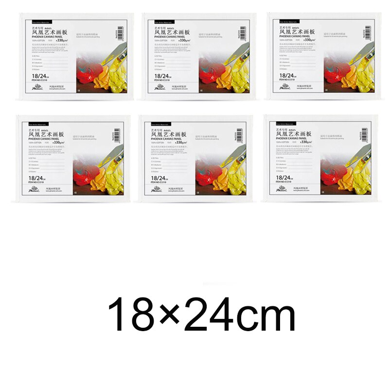 6Pcs/Lot PHOENIX Artist Painting Canvas Panels Triple Primed Cotton Multi Size Canvas Boards for Oil & Acrylic Paint Drawing: 6pcs 18x24cm