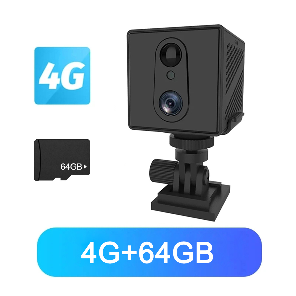 64GB 4G Sim-kaart Mini Camera 5MP 3000mAh Batterij Draadloze Wifi Nachtzicht Bewegingsdetectie CCTV twee-weg voice IP Camera: 2/3"