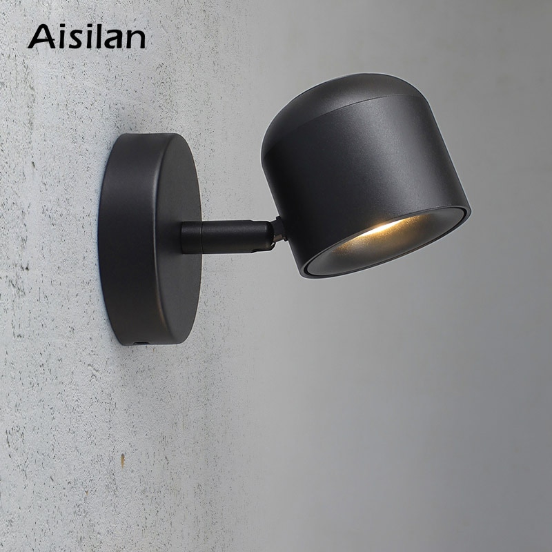 Aisilan Wandlamp Moderne Stijl wandlamp Verstelbare Zwart/Wit 7W voor Slaapkamer Foyer Spiegel Licht Gang blaker AC90-220V