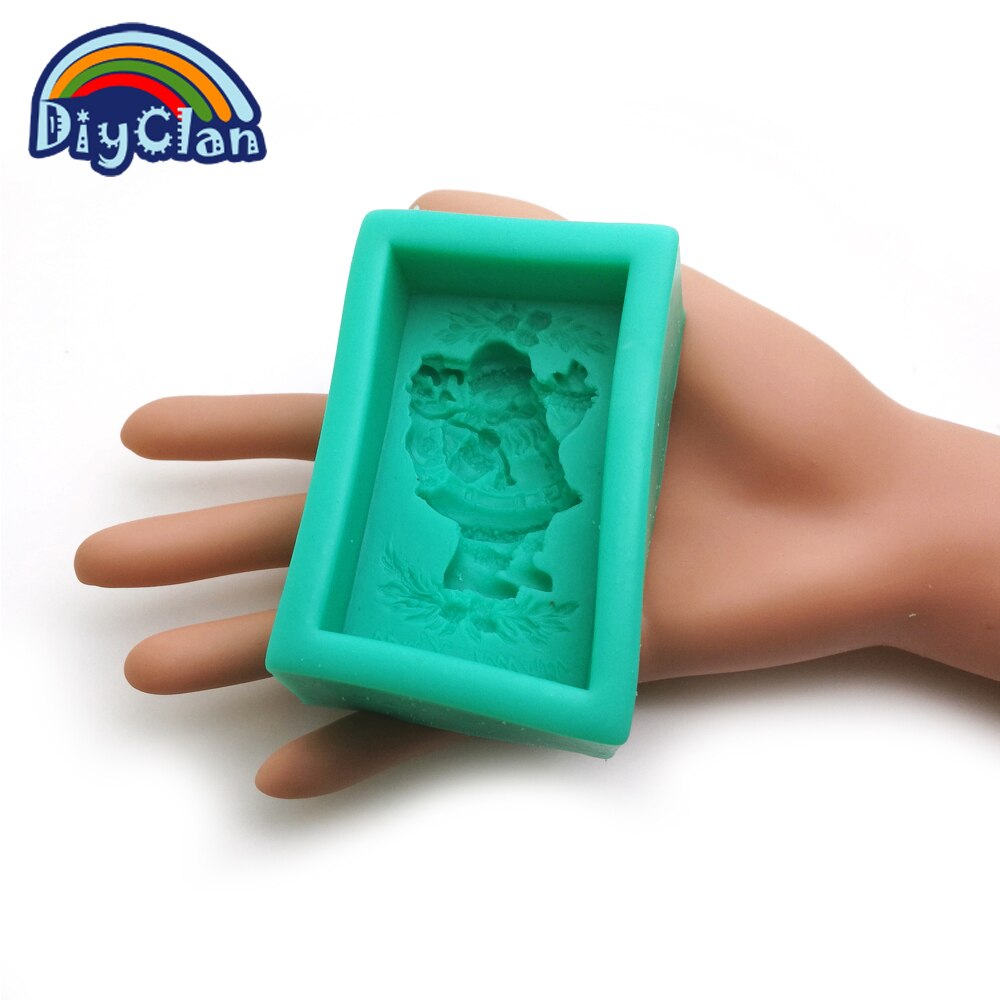 Kerstman siliconen zeepmal voor taart chocolade kaarsvorm kerst handgemaakte zeepmal  s0155sd