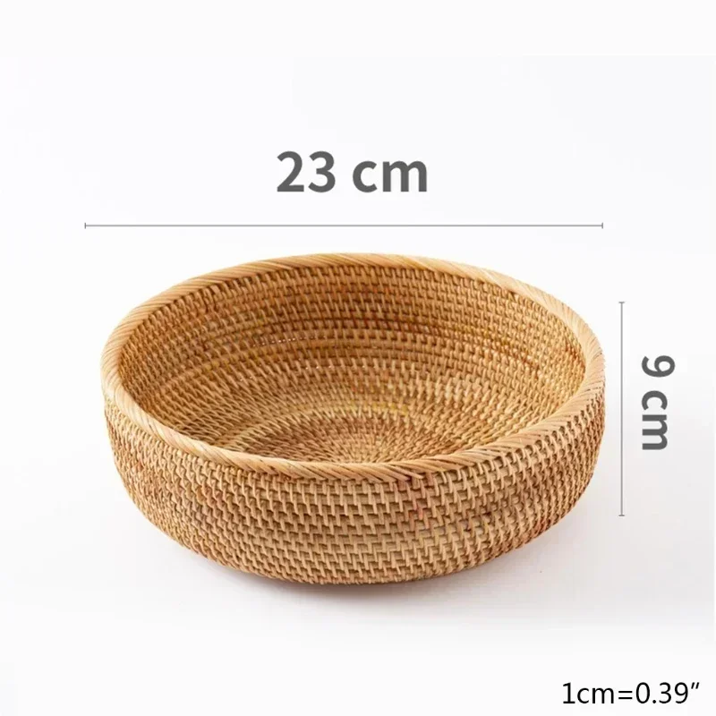 handgeweven opbergmand Rotan opbergvak Rieten mandBread Fruit Ontbijt Thee Picknickmand Keuken Opbergmand: Clear