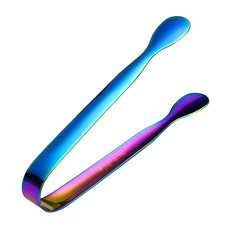 Stainless Steel Ice Cube Clip Ice Tong Bread Food BBQ Clip Barbecue Clip Ice Clamp Tool Bar Kitchen Accessories: colorful