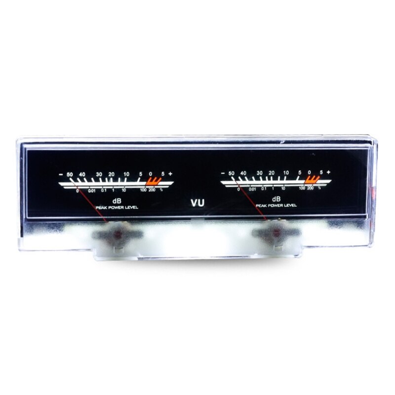 Dubbele Pointer Vu Meter Stereo Audio Versterker Board Db Sound Level Indicator Meter Verstelbare Backlight Met Driver: W