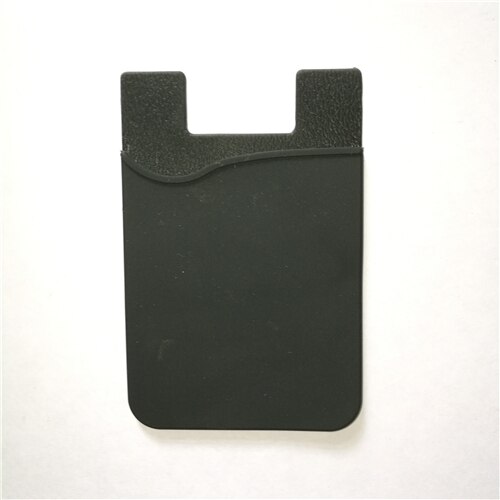 1PCS Silicone Card Cover Mobile Phone Back Pocket Women Men Card Case Elastic Non-slip Cell Phone Stick Adhesive Card Holder: Black