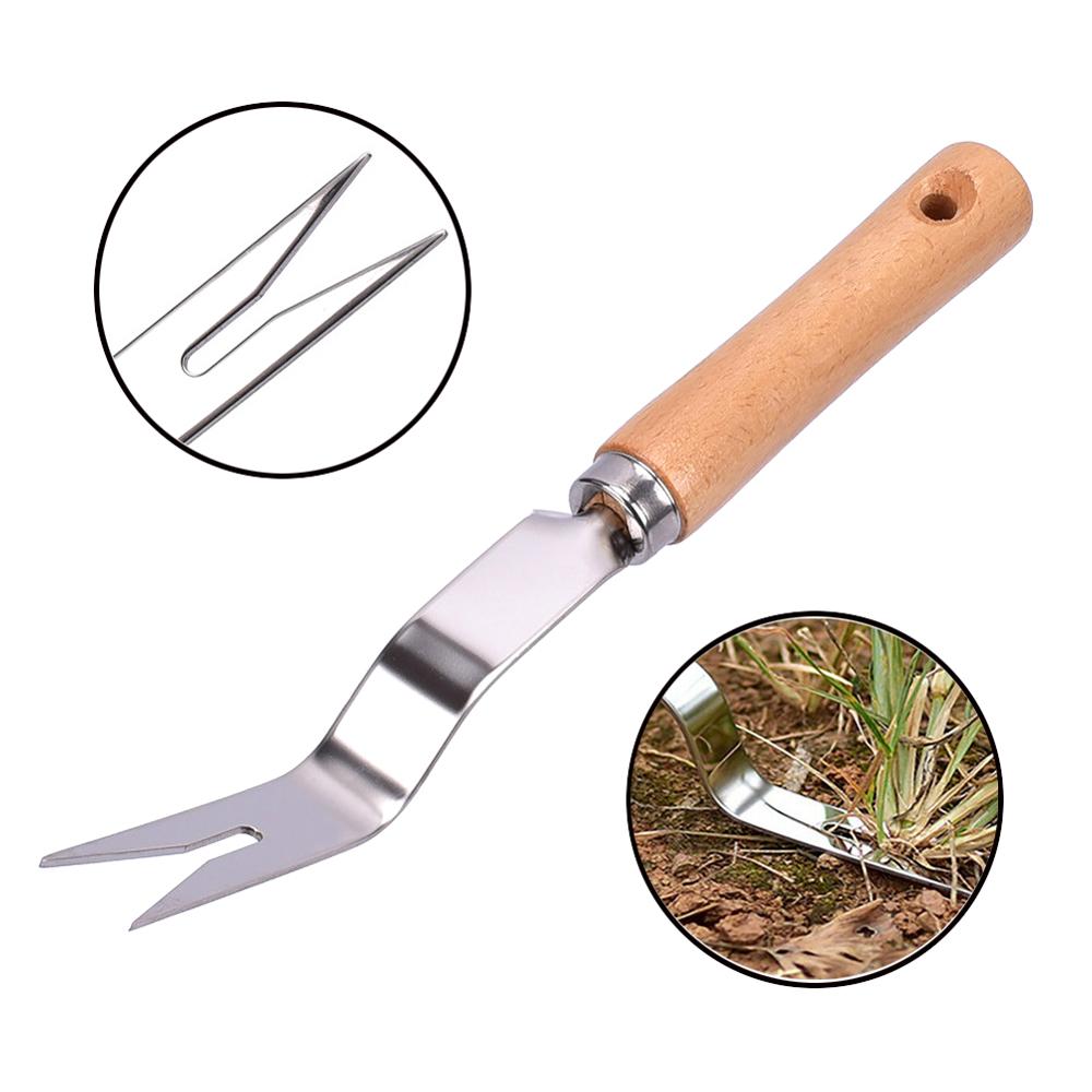 Stainless Steel Garden Hand Weeder Planting Gadgets Cultivating Weeding Fork Pull Remover Garden Courtyard Trimming Tools