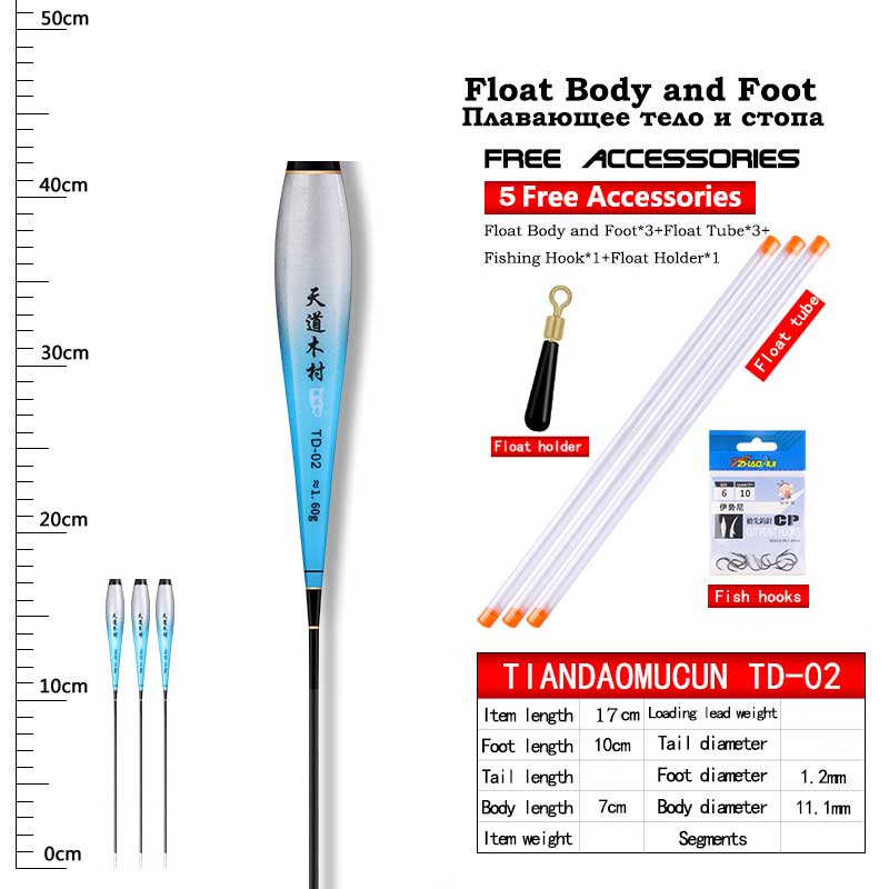 3 uds Nano flotador luminoso cuerpo flotador pie + 3 uds tubos + 1 ganchos de bolsa + 1 flotador cuerpo de boya sin cola No batería CR425 aparejos de pesca: Amarillo claro