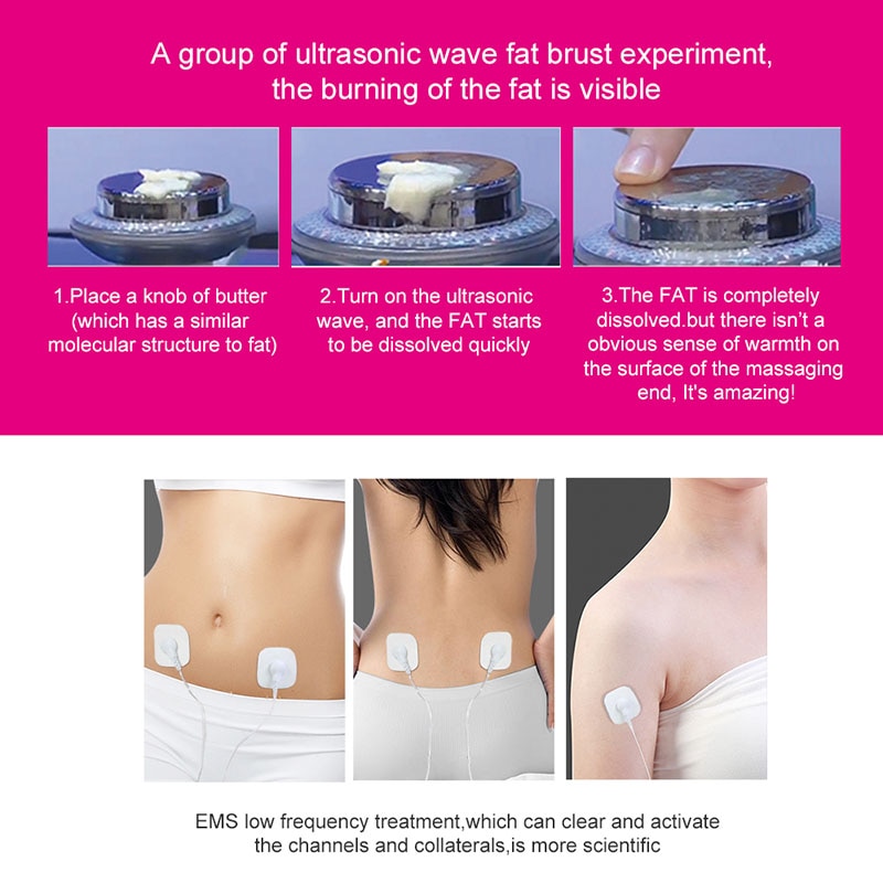 Gezichtslifting ultrasone ems lichaamsvermagering massager vetverbrander cavitatie galvanische infrarood ultrasone gewichtsverlies schoonheidsapparaat