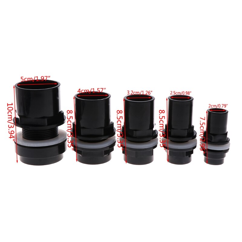Aquarium Einlass Outlet Fitting Kopf Wasser Rohr Fitting Anschluss 20/25/32/40/50mm