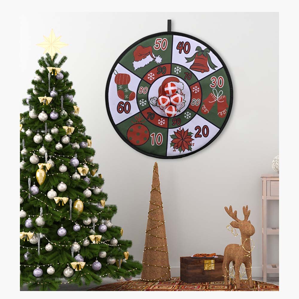 Kerst Dartbord Spel Met 4 Sticky Ballen Klassieke Gooien Speelgoed Indoor Outdoor Sport Accessoires Voor Kinderen Volwassenen