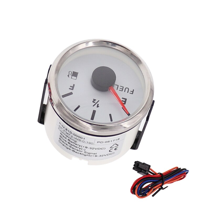 Universal 52mm Boat Fuel Level Meter 240-33ohm Gauge fit Motorcycle Car Boat Marine With Backlight 12V/24V