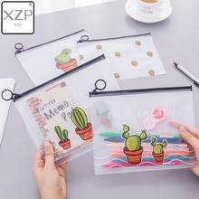 XZP Cute Cactus Transparent Scrub Cosmetic Bag Women Make Up Case Waterproof Makeup Beauty Wash Organizer Toiletry Storage Kit