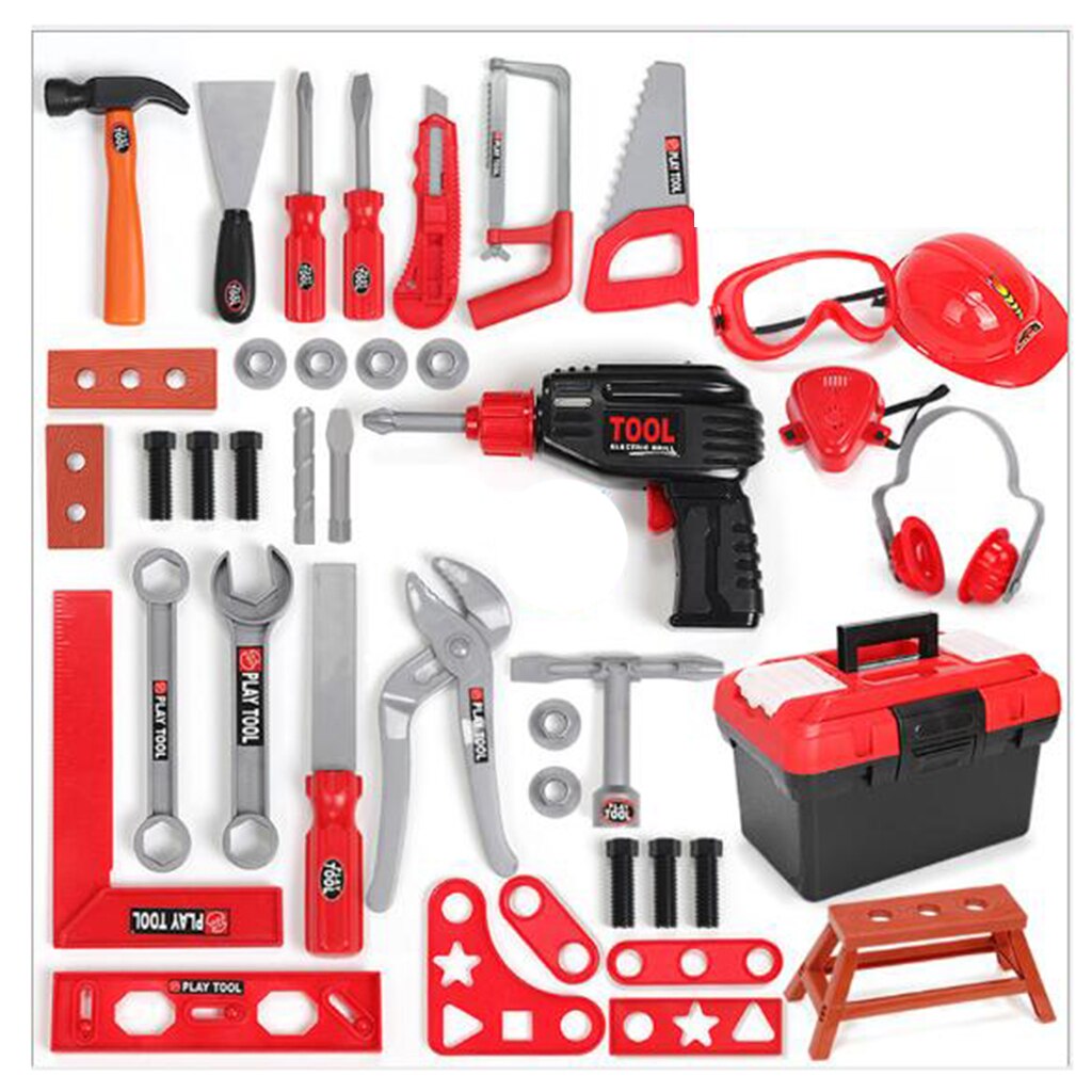 42 Stuks Kids Toy Tool Set Voor Kinderen Pretend Play Bouw Werken Speelgoed