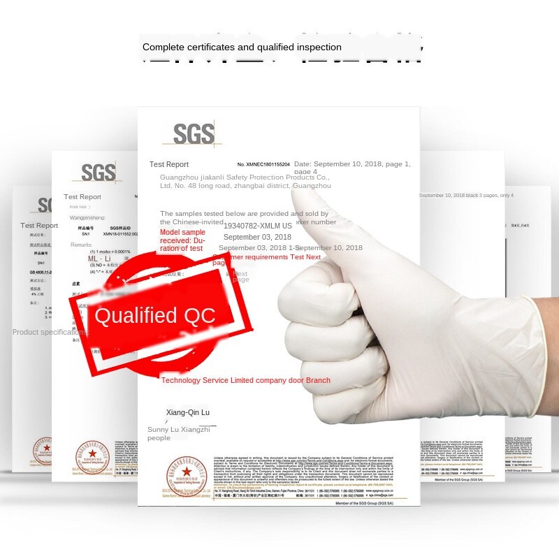 Factory direct disposable latex gloves disposable protective dental inspection white latex rubber gloves