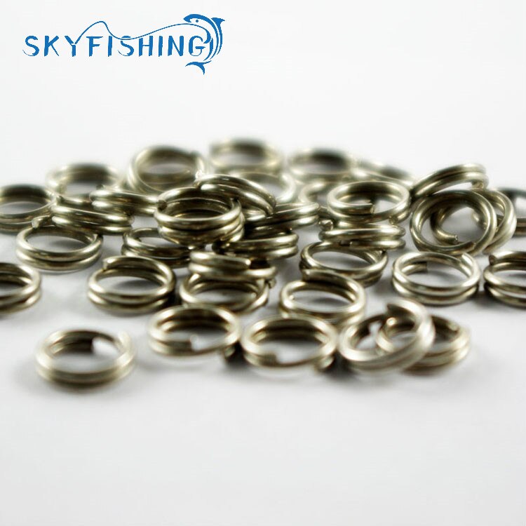 Anillos divididos de acero inoxidable para señuelos blancos, manivela de cebo duro, herramientas de pesca, 4mm, 5mm, 6mm, 7mm, 8mm, , 100 Uds.