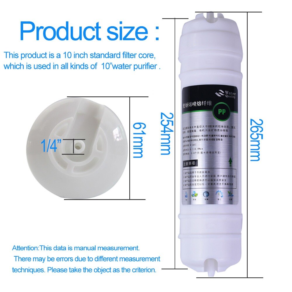 Polypropylene Sediment Water Filter Cartridge of household quick connect water purifier fast connect PP cotton filter element