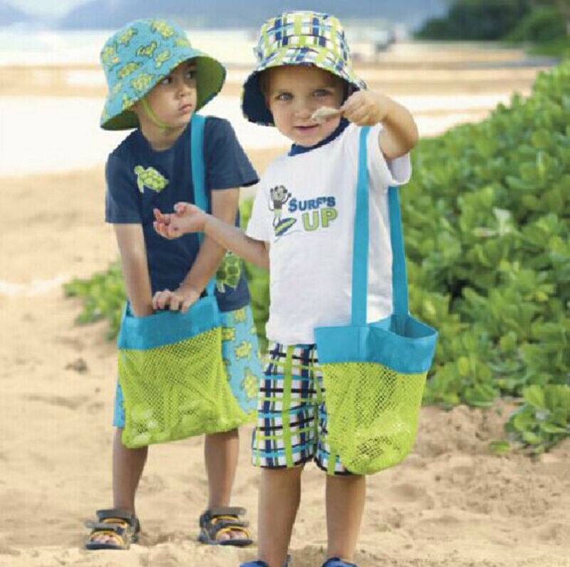 Sac DE jouets DE plage pour enfants, fourre-tout, filet DE sable pliant