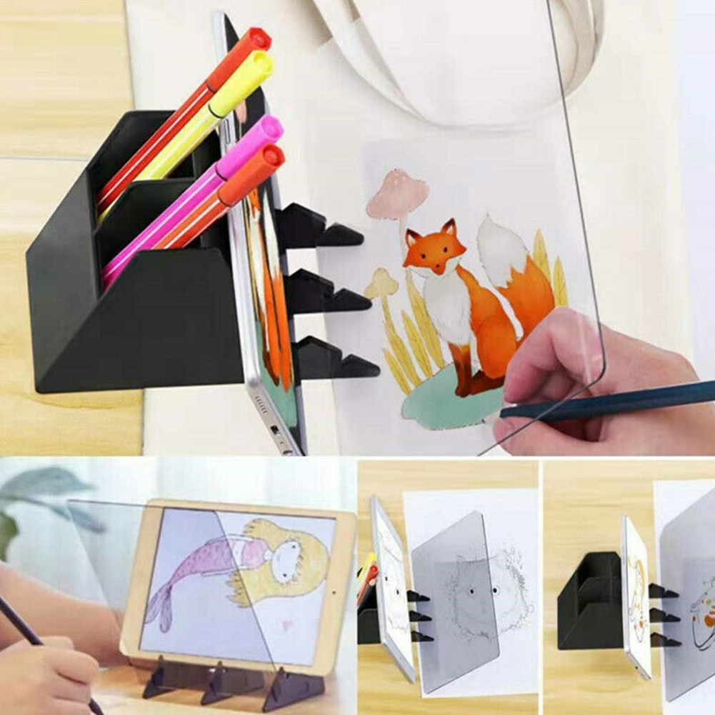 Herramienta para chico, dibujo, proyector, mesa de juguete de espejo, reflexión óptica, arte DIY con soporte