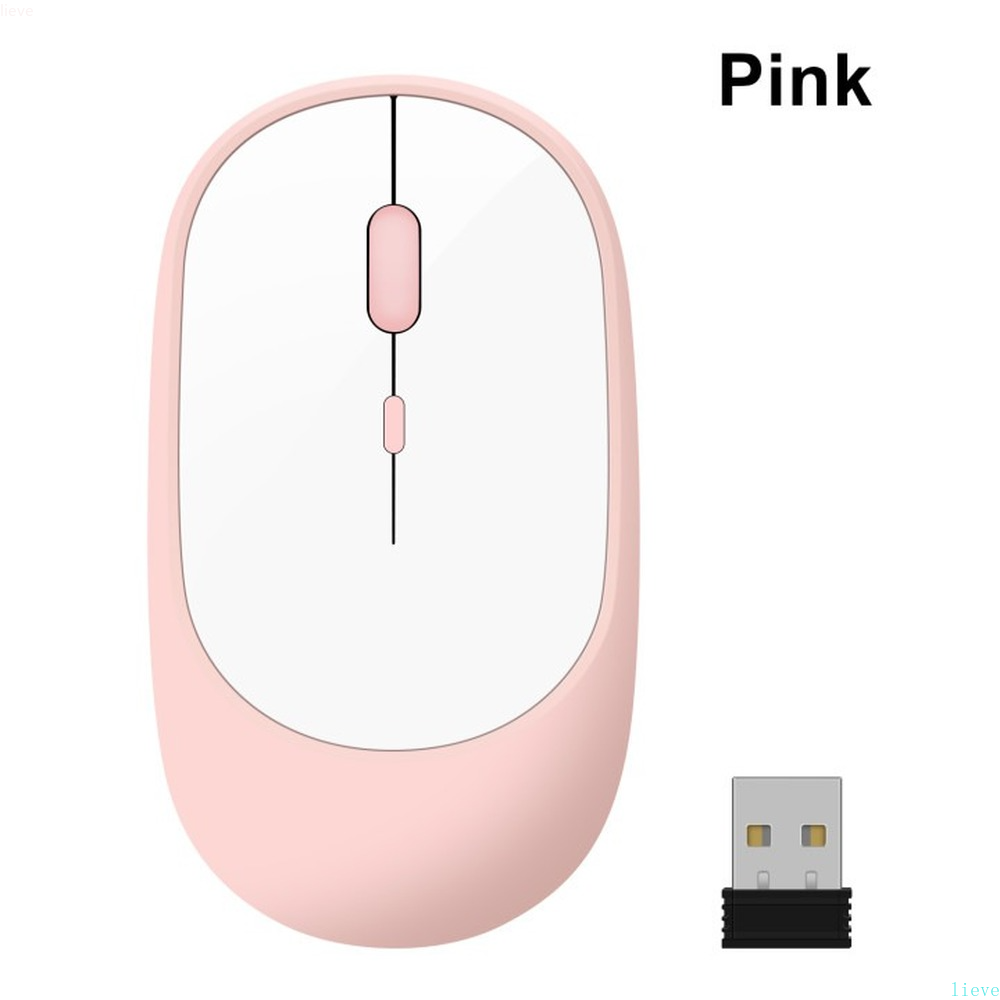 Mouse Bluetooth Wireless per MacBook PC iPad Computer ricaricabile Dual mode Bluetooth + USB Mous, Mouse Wireless silenzioso ergonomico: Colore rosa