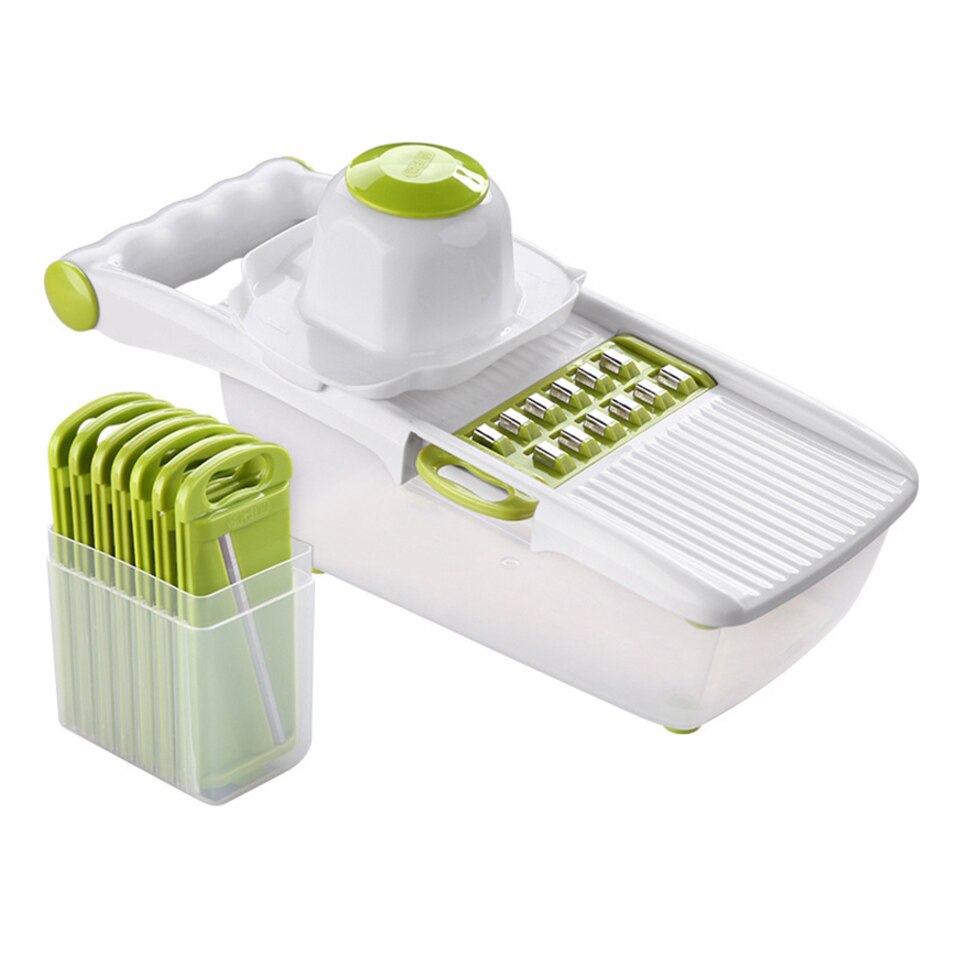 Cortador de verduras multifunción, utensilios de cocina, cortador de mandolina, rallador para accesorios para verduras, herramientas de patata y zanahoria: STYLE 3 Green