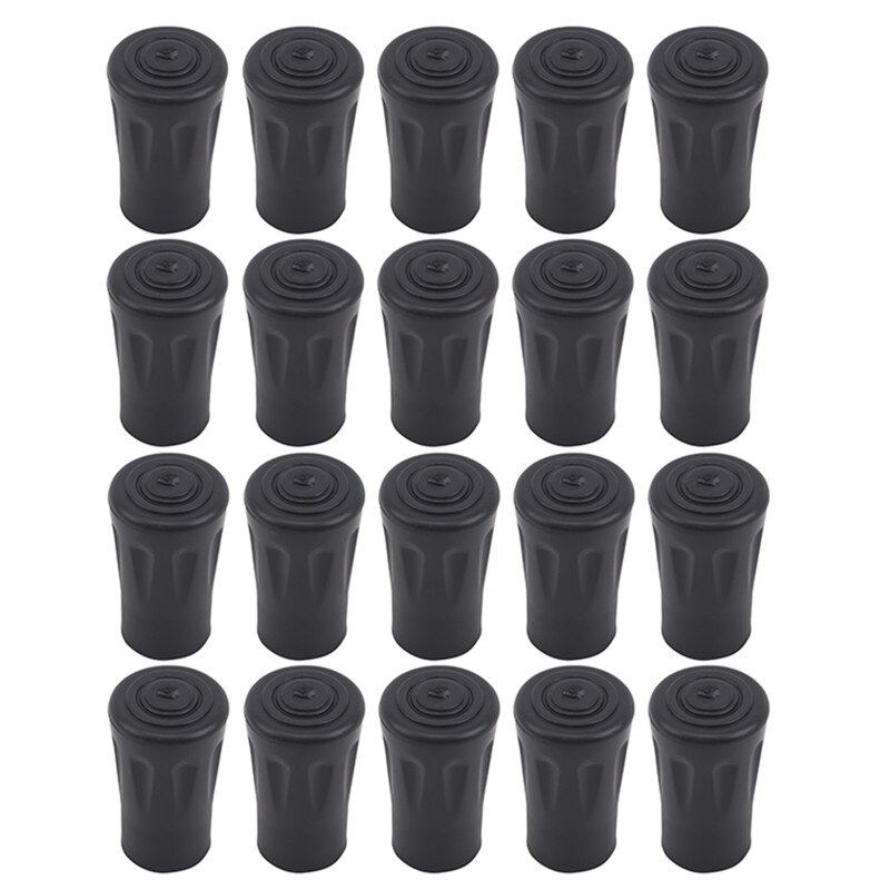 20pcs/Pack Rubber Tips Hiking Stick Walking Trekking Pole Protectors Outdoor Tools: Default Title