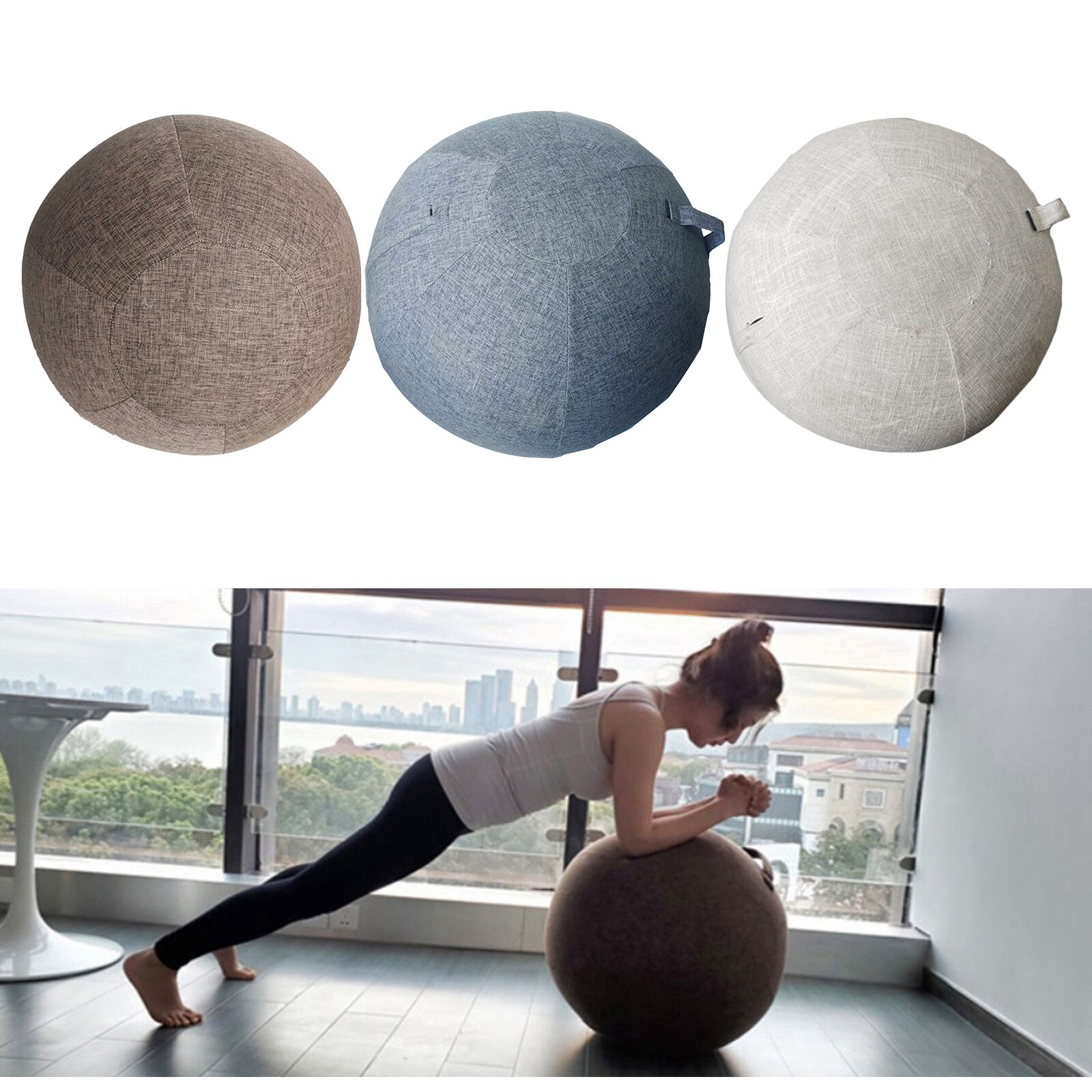Duurzaam Yoga Bal Cover Pilates Balance Oefening Pilates Bal Protector Zitten Bal Stoelbekleding Carrier Met Handvat